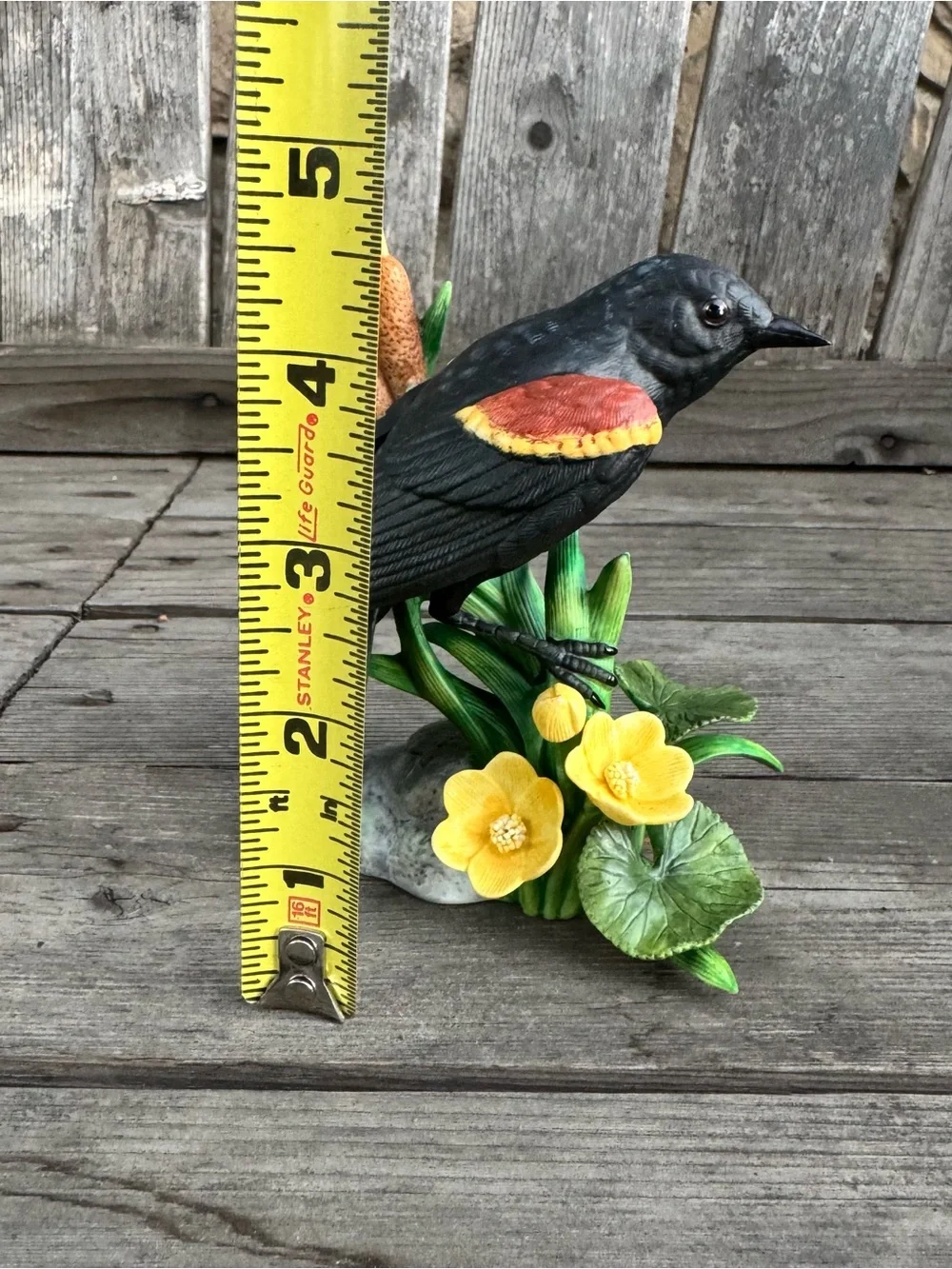 VTG 1993 Lenox Porcelain Red Winged Blackbird Garden Bird Figurine